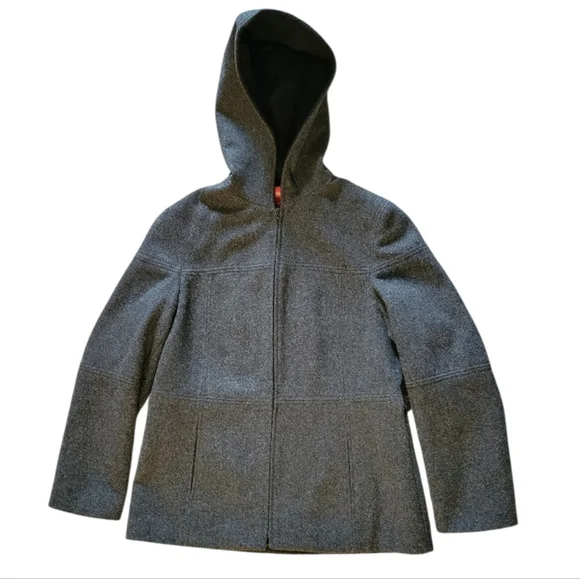 Espirit Women's Gray Hooded Jacket 90% Wool - Picture 2 of 11